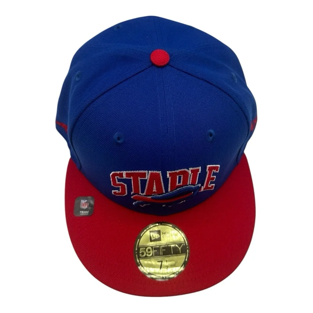 New Era x Staple Buffalo Bills 59FIFTY Hat Cap‎ 7 1/2 Fitted NFL Football Blue